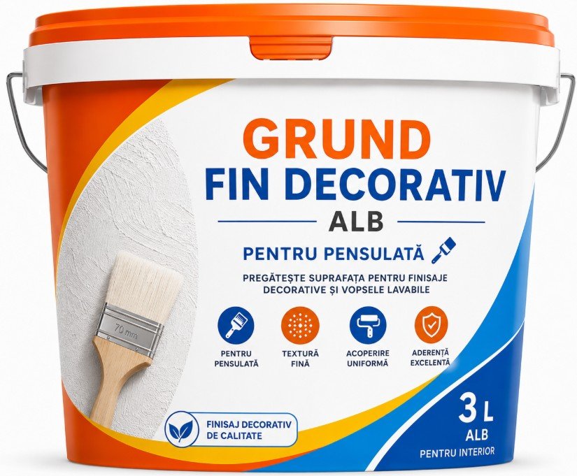 Grund fin Decorativ alb 3 L ,pentru PENSULATA