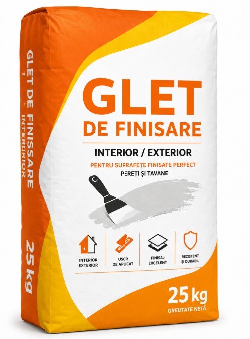 GLET FINISARE INTERIOR EXTERIOR 25 KG ALB PE BAZA DE CIMENT